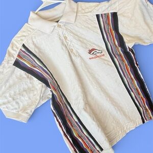 Tundra  Bronco rare piece men's Vintage 90 size L Polo with Colorful Stripes L8